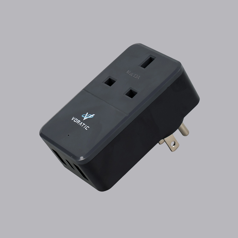 VT-926-US İngiltere'den ABD'ye, 1 soket, 2 USB bağlantı noktası, 1 TypeC bağlantı noktası adaptörü